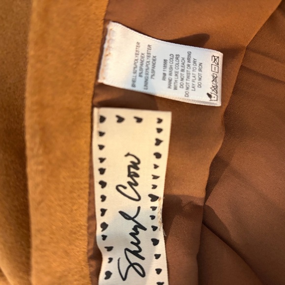 Sheryl Crow Fringe A-Line Skirt in Tan | Suede Look | Boho Western | Size M - Picture 6 of 6